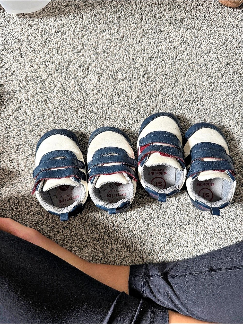 2 pairs Stride Rite Surprize Soft Motion Shoes Boys' blue and white size 12-18 m